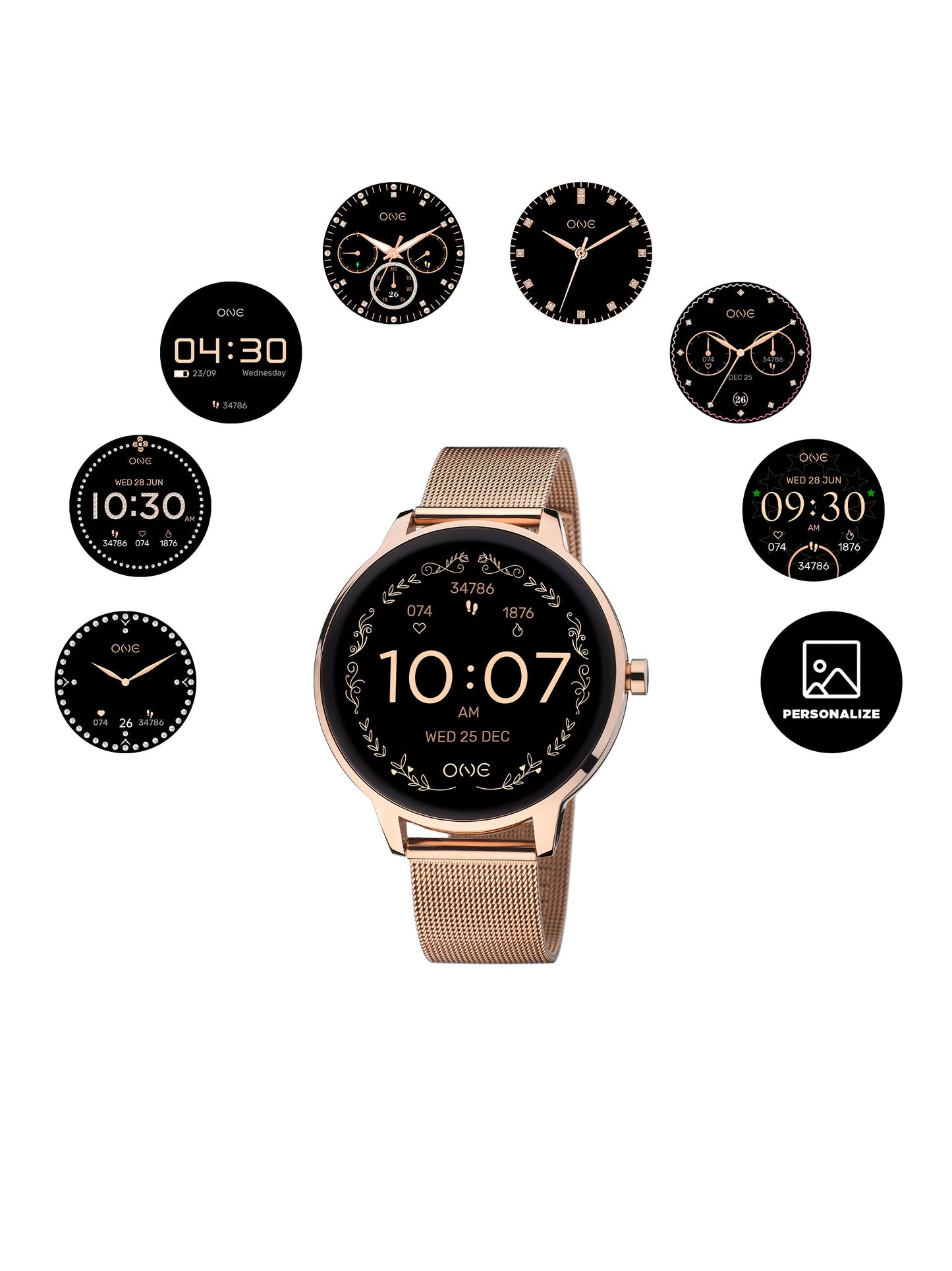 Smartwatch One QueenCall Rosegold Mesh