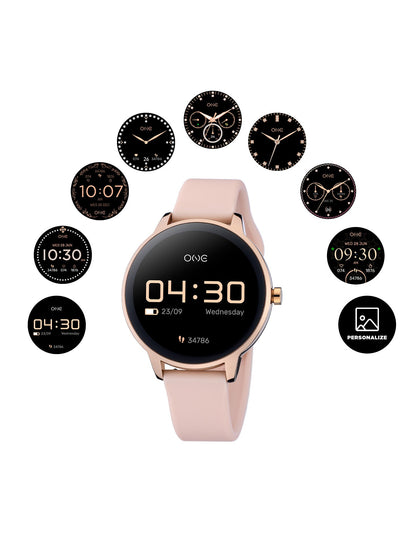 One QueenCall Rose Gold Silicone Smartwatch
