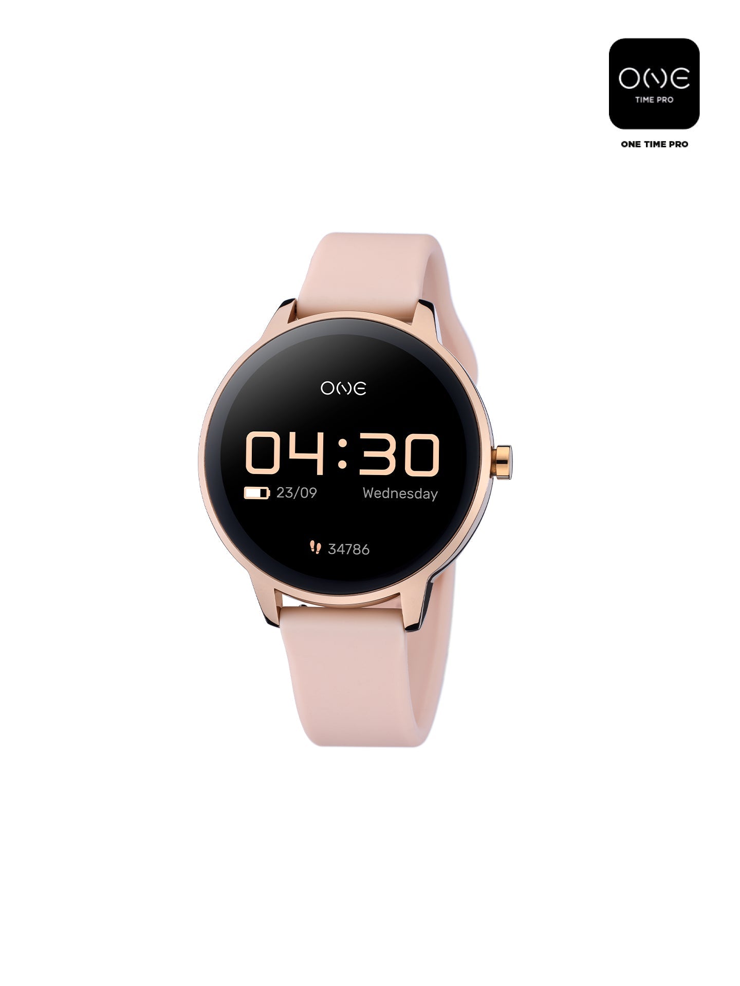 One QueenCall Rose Gold Silicone Smartwatch