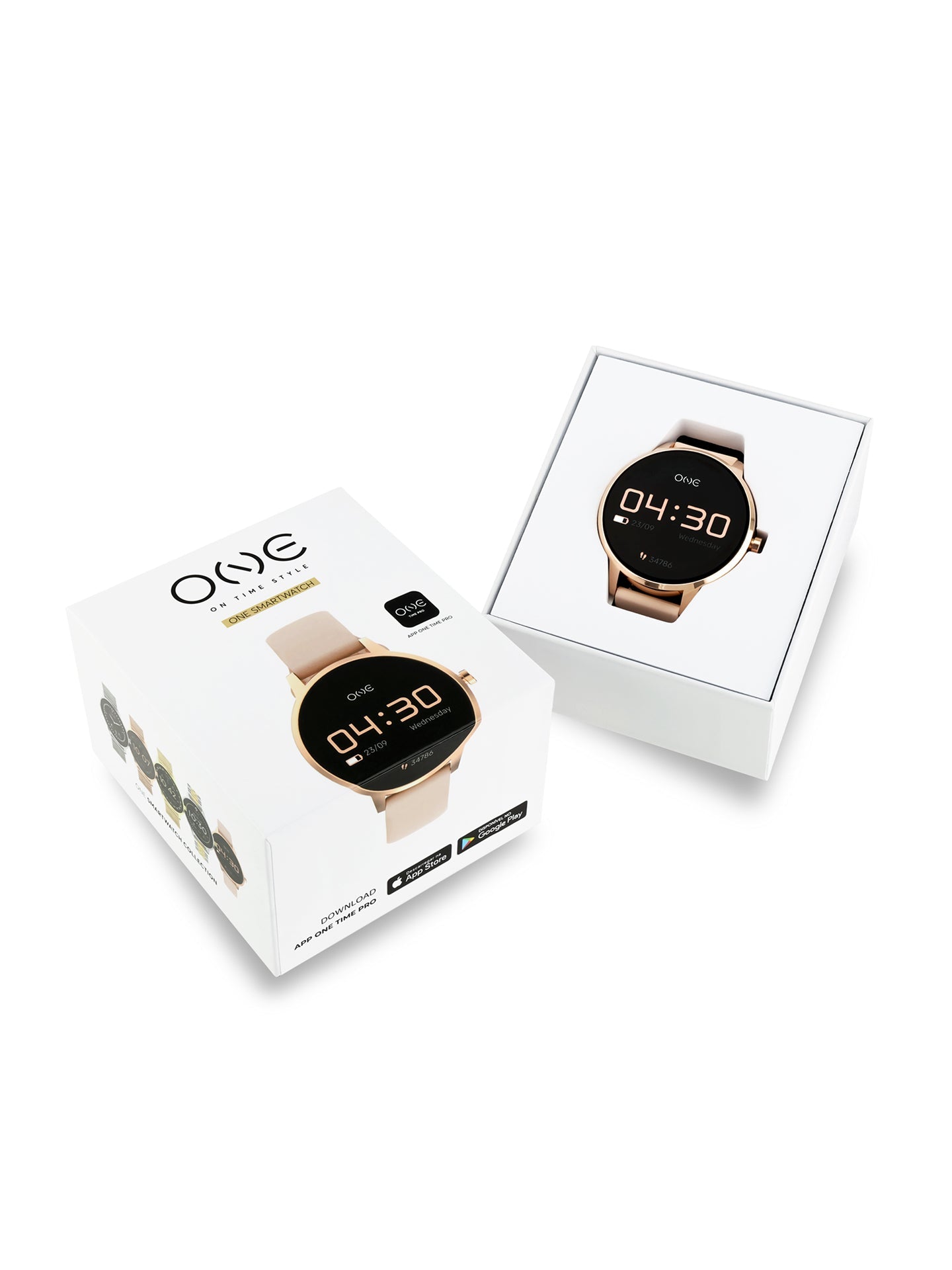 One QueenCall Rose Gold Silicone Smartwatch