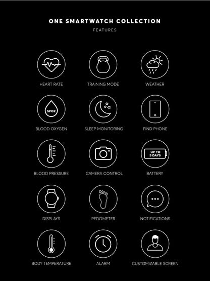 One Men Forceful Black Links Smartwatch