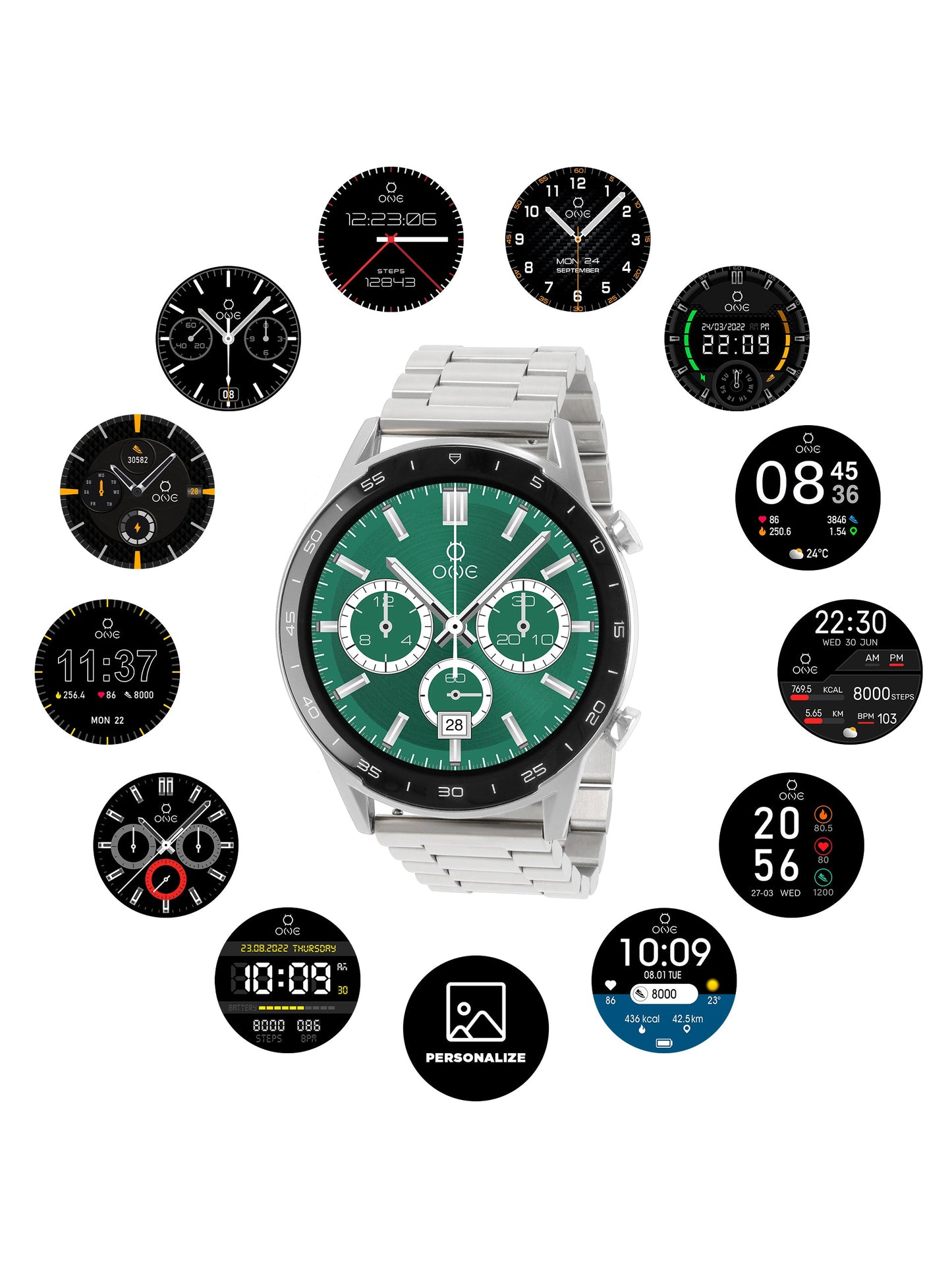 Smartwatch One Men Forceful Silver Links