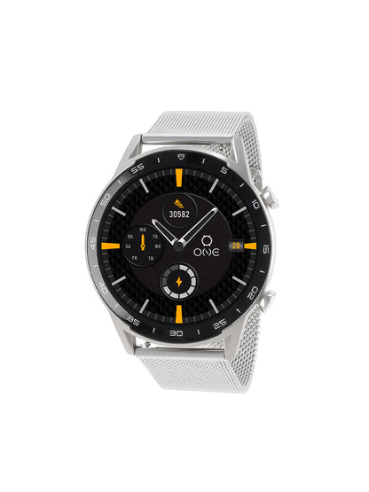 One Men Forceful Silver Mesh Smartwatch