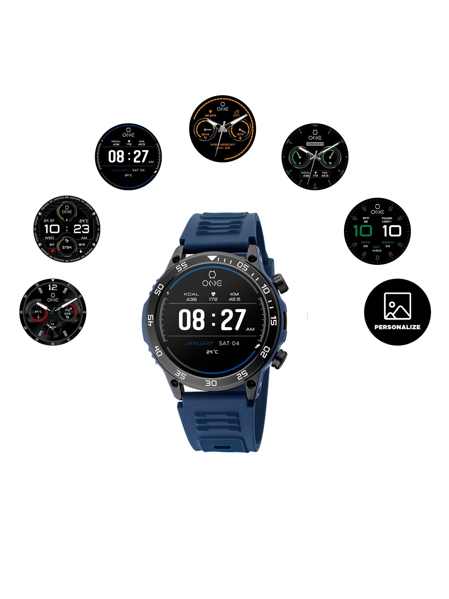 One Men SportyCall Blue Smartwatch