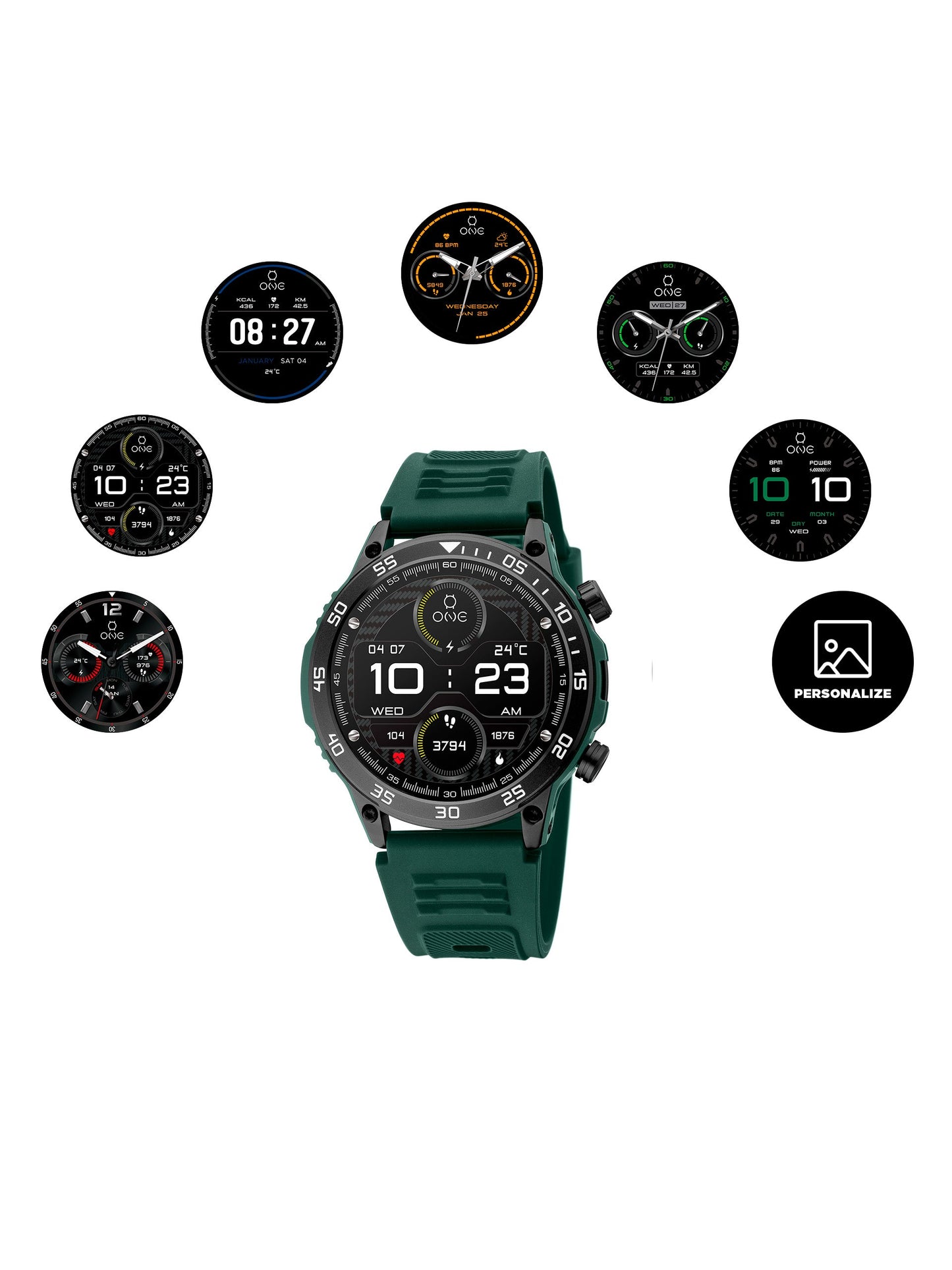 One Men SportyCall Green Smartwatch