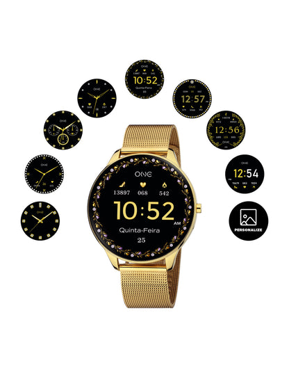 One Slim Gold Mesh Smartwatch