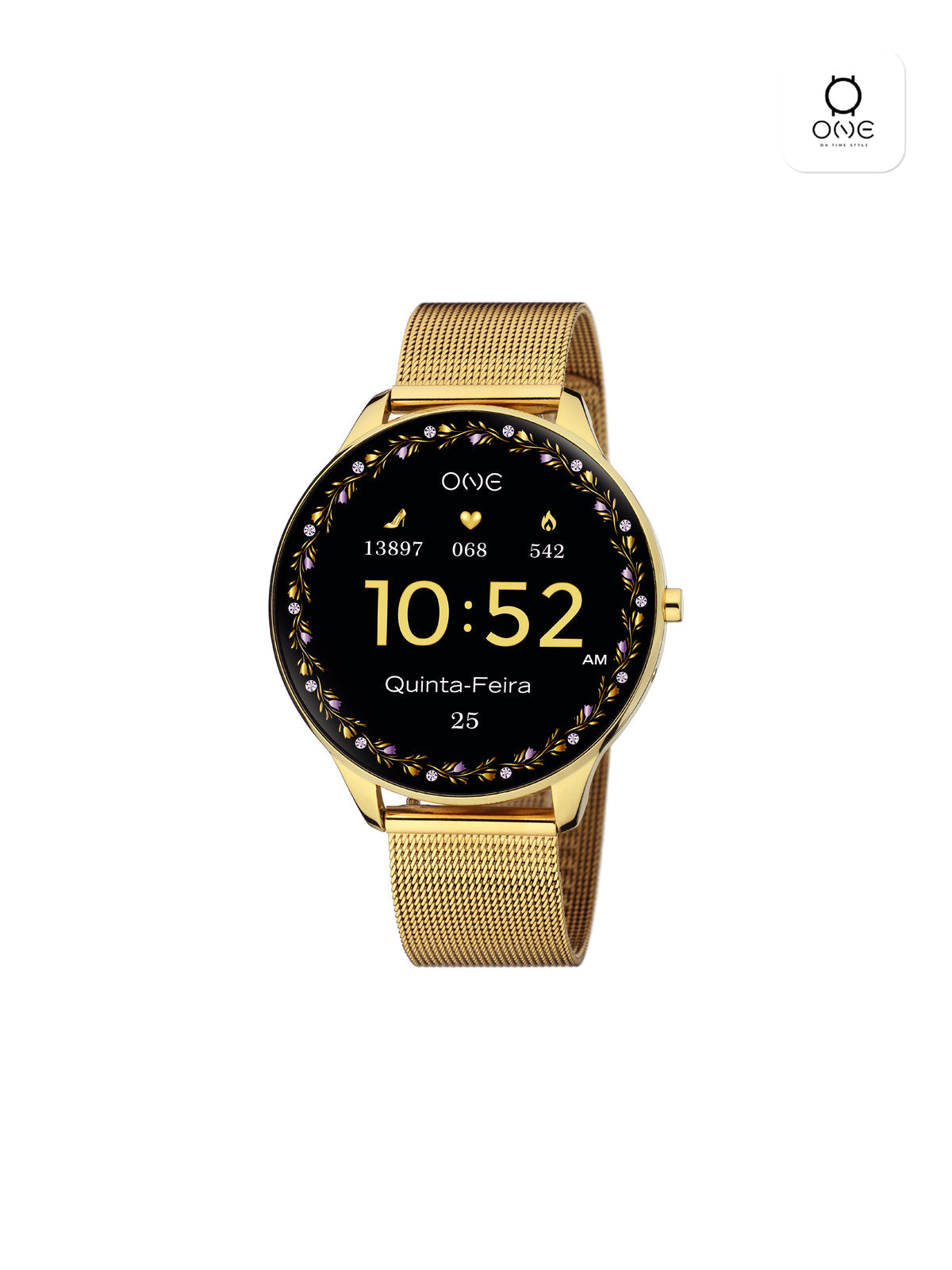 One Slim Gold Mesh Smartwatch