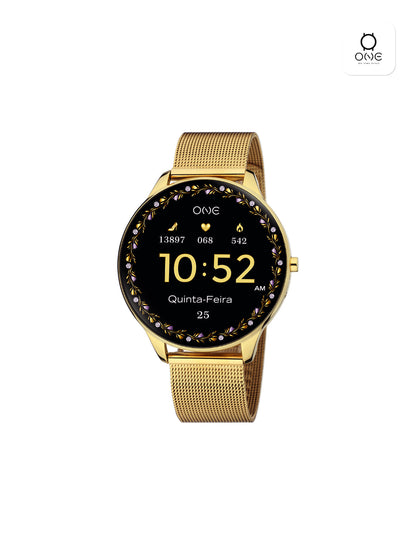 One Slim Gold Mesh Smartwatch