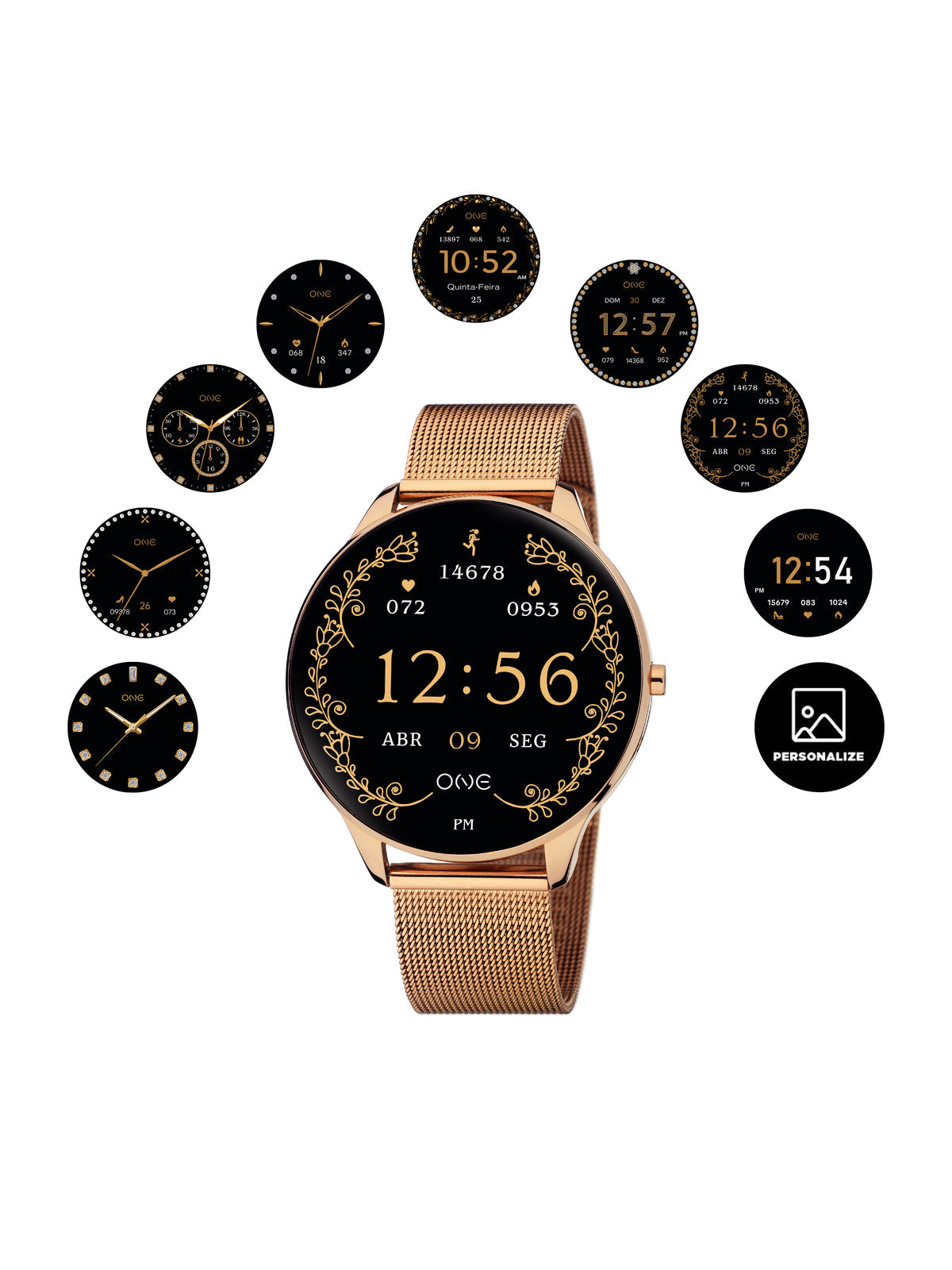 Smartwatch One Slim Rosegold Mesh