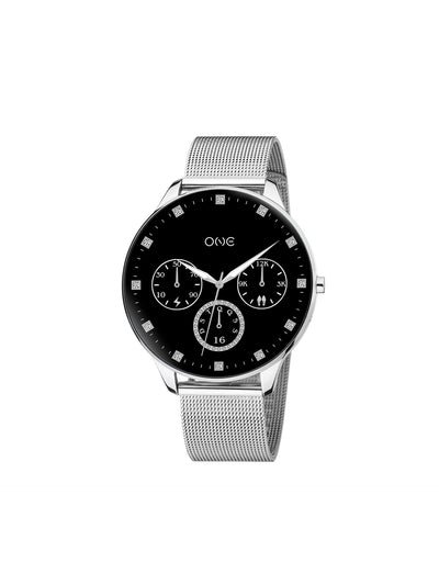 One Slim Silver Mesh Smartwatch