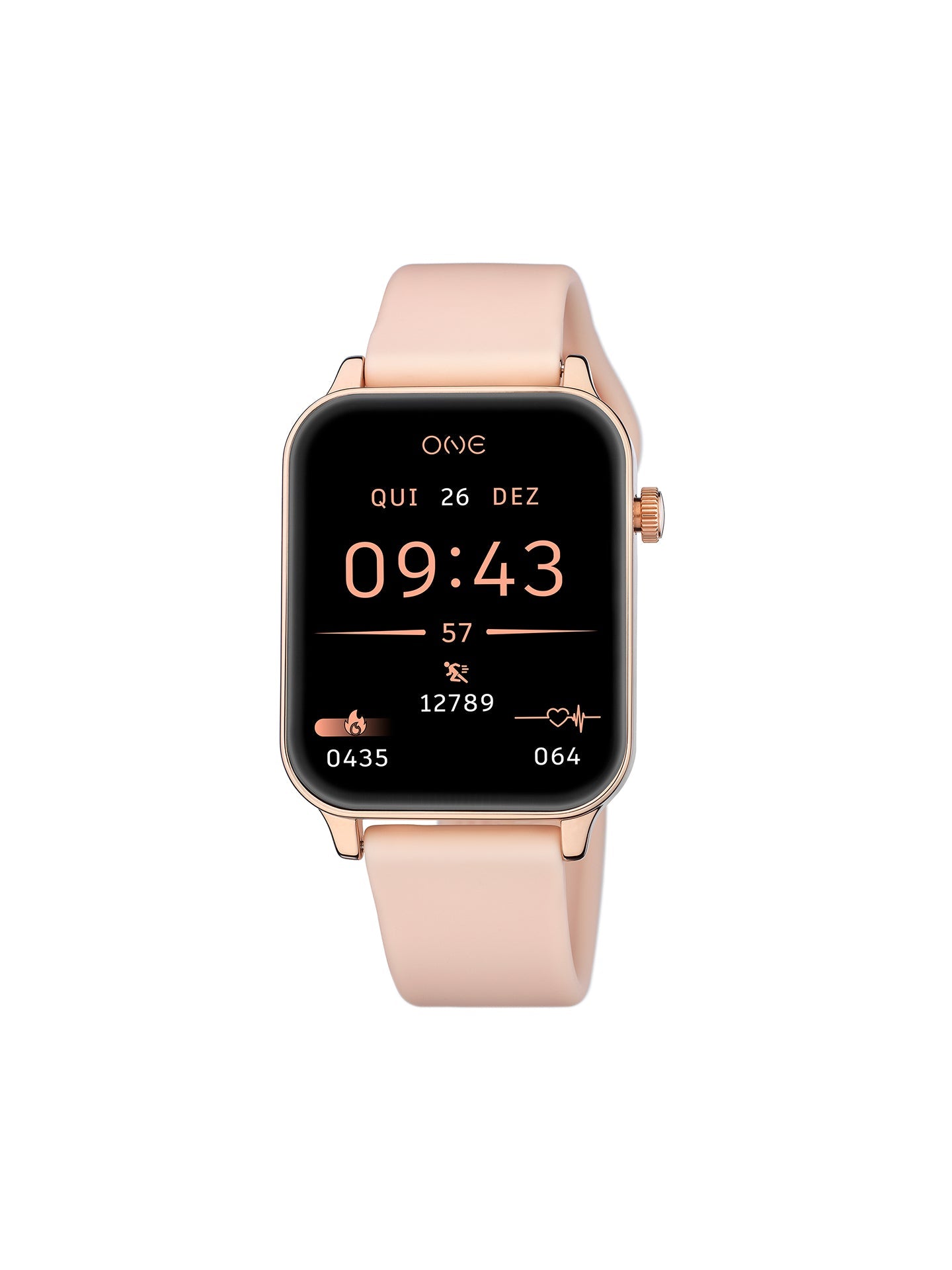 One Frame Rose Gold Silicone Smartwatch