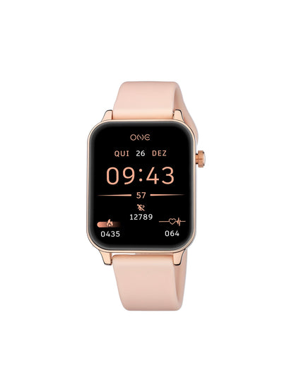 One Frame Rose Gold Silicone Smartwatch