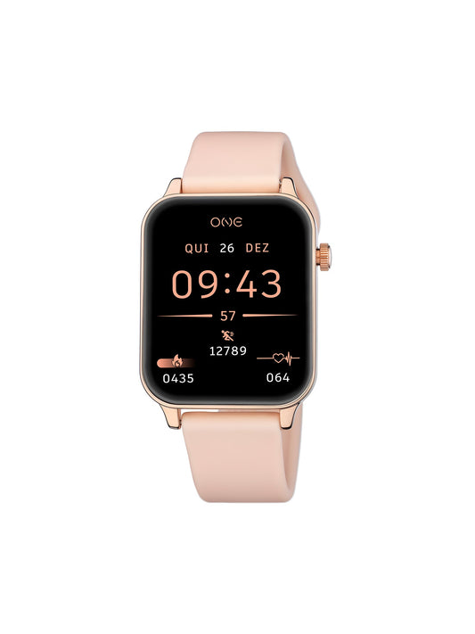One Frame Rose Gold Silicone Smartwatch
