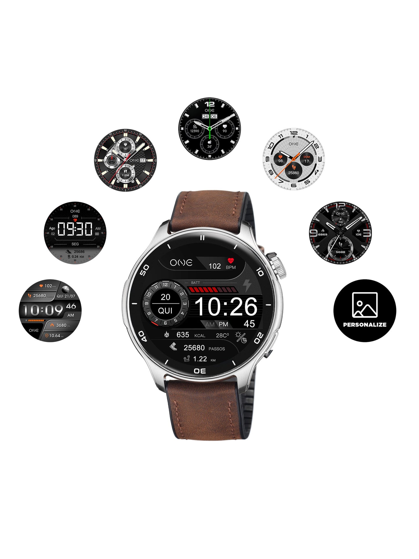 One Men Explorer GPS Brown Smartwatch