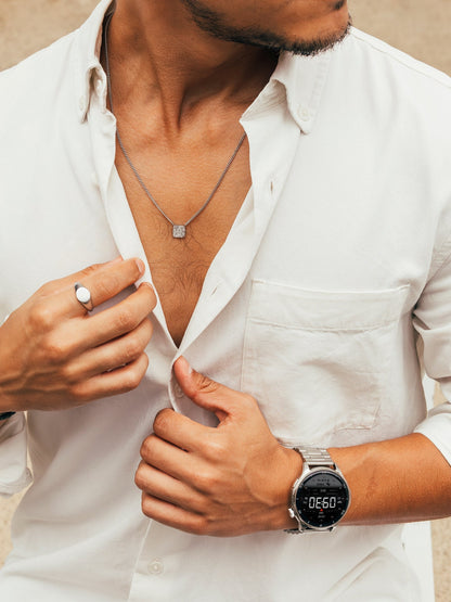 One Men Explorer GPS Silver Smartwatch