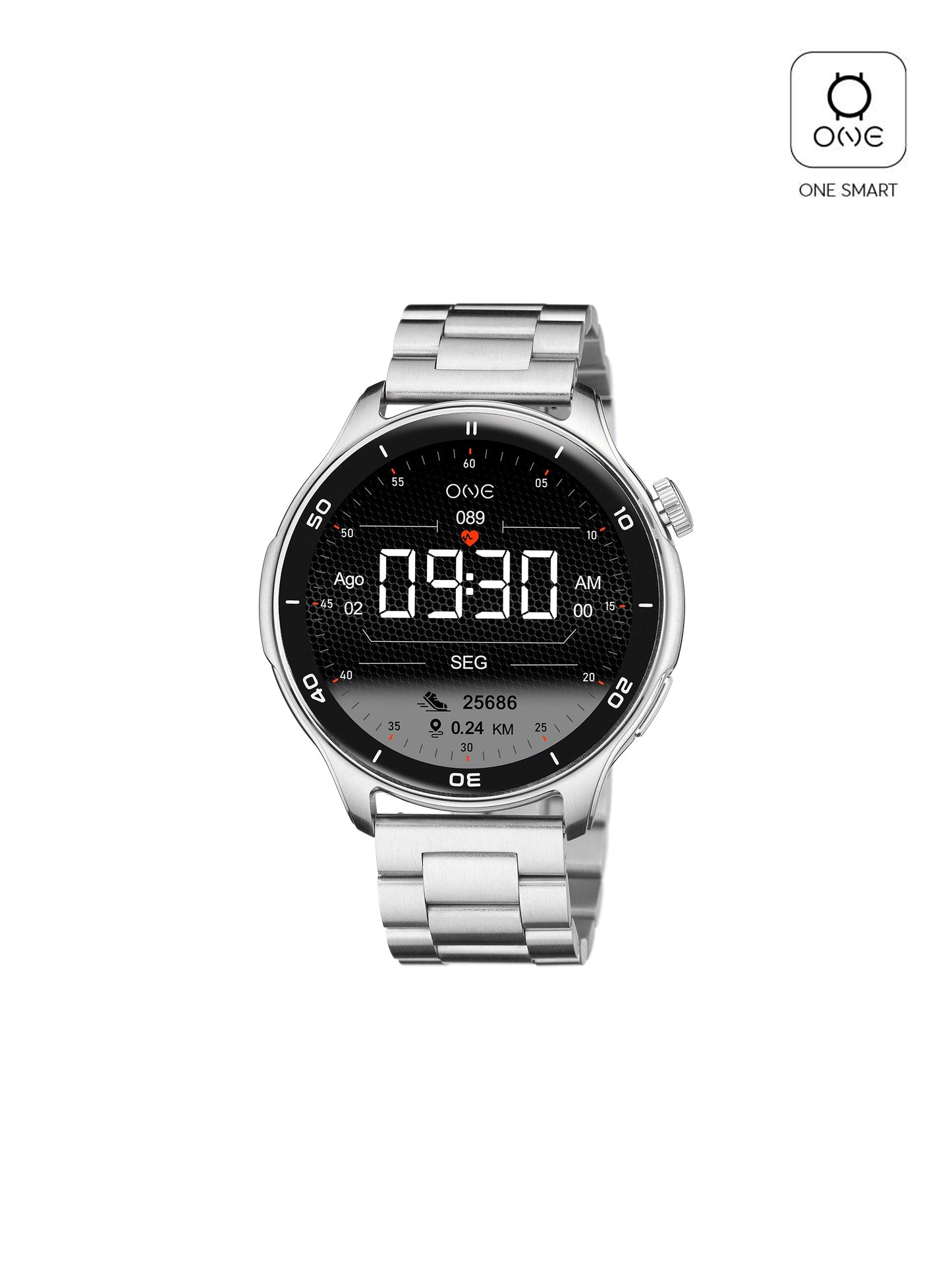 One Men Explorer GPS Silver Smartwatch